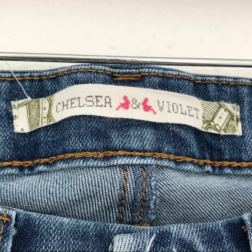 Chelsea & Violet | Distressed Ruffle Hem Jeans - Picture 4 of 6